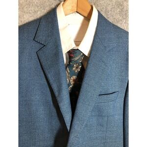 Coppley Blazer Mens 40 Short Blue Wool Sport Coat Reda Super 110s Two Button